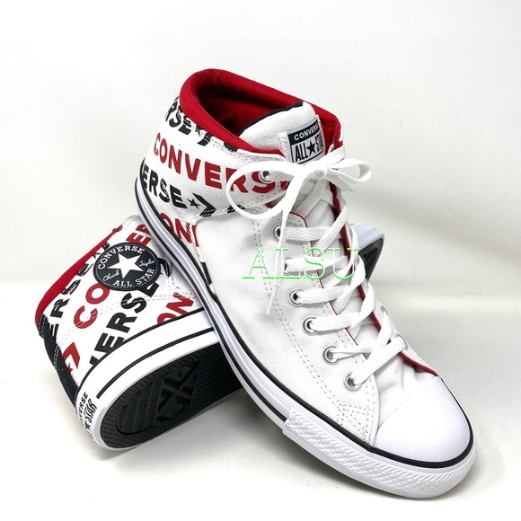 Converse High Street Mid Multi Logo White  Men’s - Picture 7 of 8